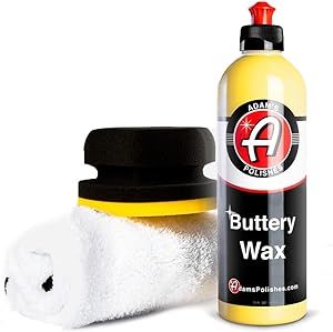 Adam's Polishes Buttery Car Wax Kit - Pure Carnauba Wax For Car Detailing Liquid Wet Wax After Car Wash For Shine, Gloss, & Paint Protection - Use W/Car Cleaning Kit On Car, Boat RV & Motorcycle