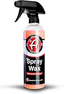 Adam's Polishes Spray Wax 16oz - Premium Infused Carnauba Car Wax Spray For Shine, Polish & Top Coat Paint Protection | Car Wash Enhancer & Clay Bar Lubricant | Car Boat Motorcycle RV Detailing