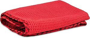 Chemical Guys MIC707 Waffle Weave Glass and Window Microfiber Towel, Red (24" x 16")