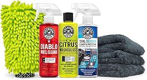 Chemical Guys HOL357 Clean & Shine Car Wash Starter Kit - Safe for Cars, Trucks, Motorcycles, SUVs, Jeeps, RVs & More (7 Piece Set, Including 3 16 oz. Car Detailing Chemicals)